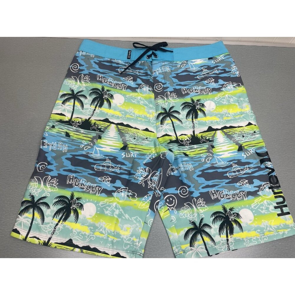 HURLEY BOY'S DOODLE PARADISE BOARDSHORTS SIZE 20/30 INSEAM 9" - Picture 4 of 12